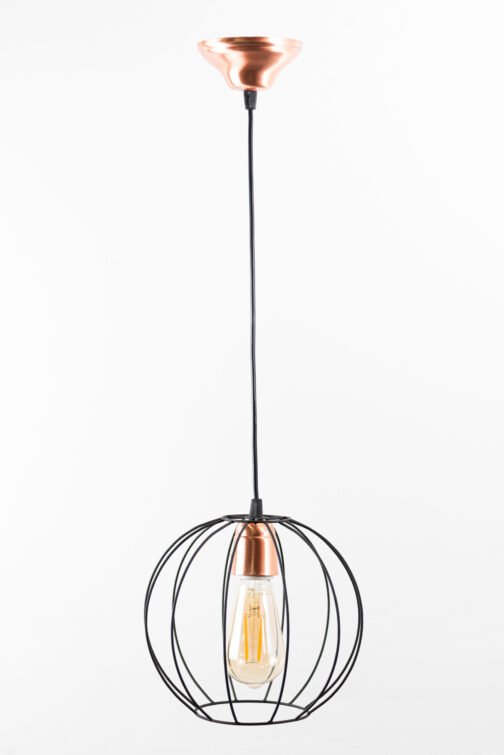 Colgante Reja Esfera 1L Micro Negro